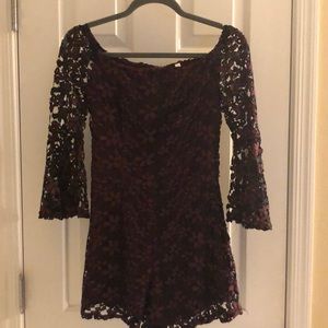 Lace purple romper